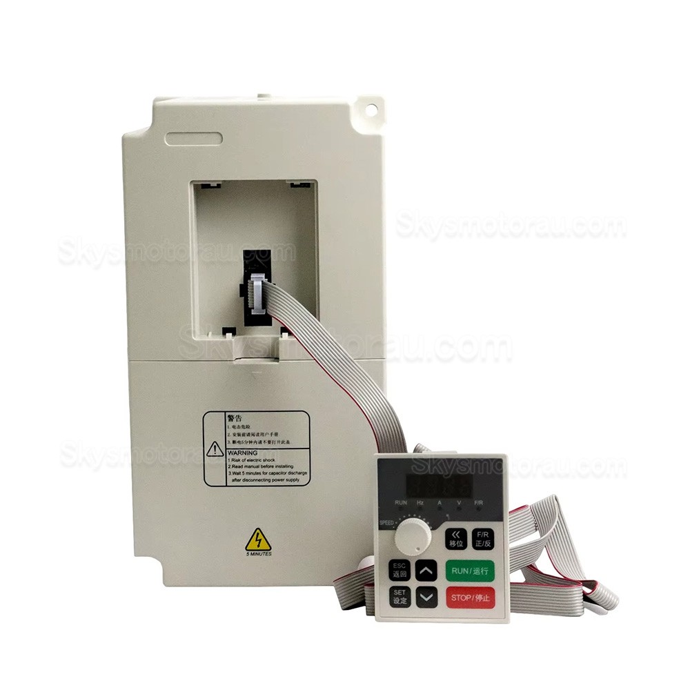 3KW VFD Spindle Kit GDZ80X73-3 + H100-3.7 Indc. Air Cooled Spindle Motor + Variable Frequency Drive + 13Pcs ER20 Collet
